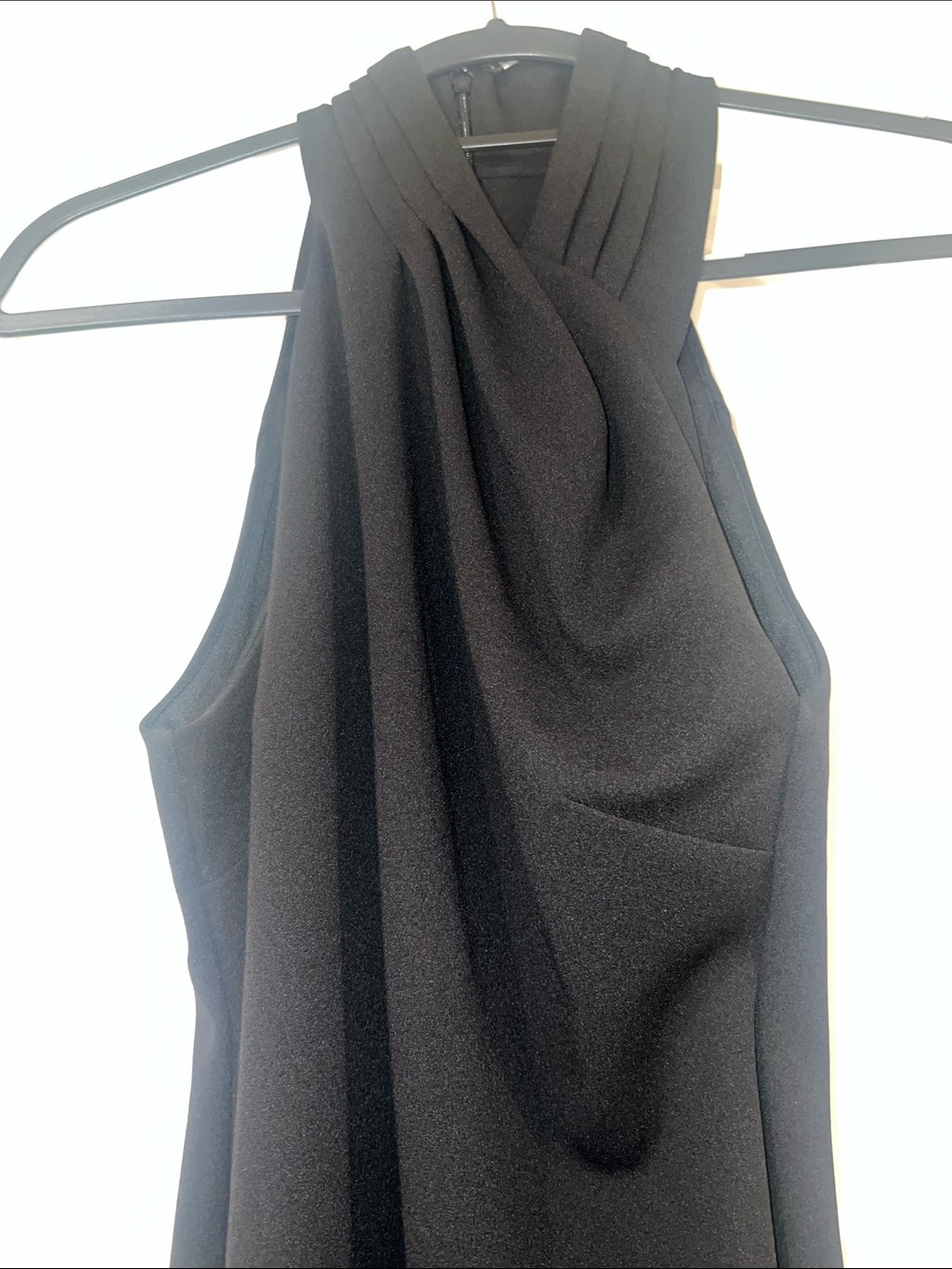 RACHEL Rachel Roy Black Draped Halter Midi Dress
